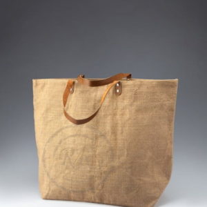 jute beach bag leather handle