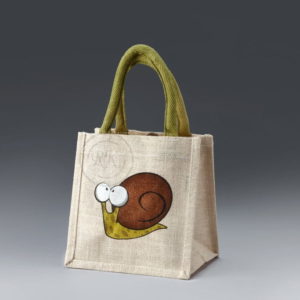 jute toy bag snail print wave padded