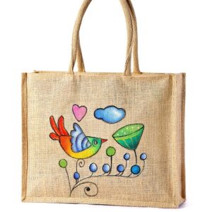 Hand Painted Jute Grocery bag