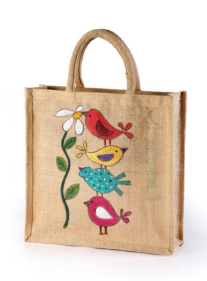 Cream Hand Painted Canvas Bag, Size: 14x14 Inches at Rs 200/piece in Pune