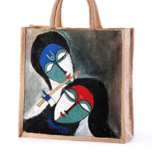 Lord Krishna Jute hand painted bag 4