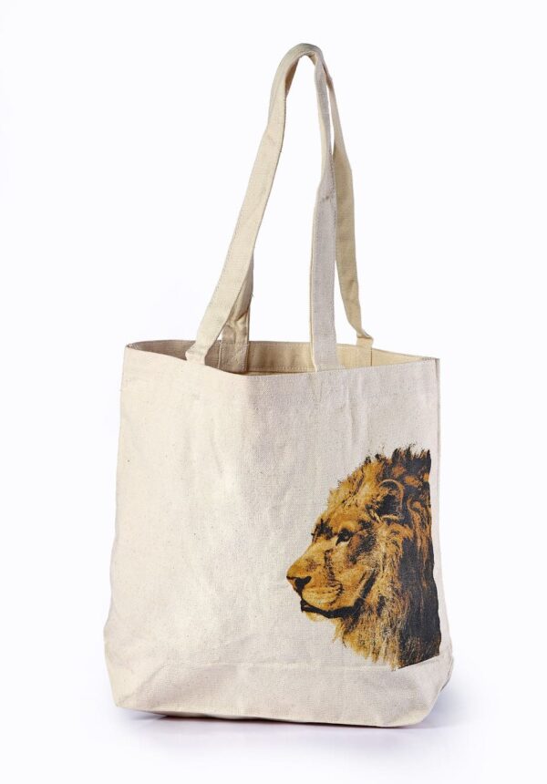 Canvas Beach Bag Lion Printed