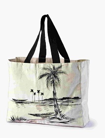 Canvas Beach Bag Tree Art Printed