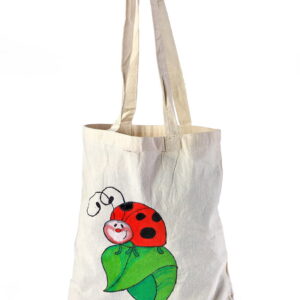 Cotton Beach Bag Insect Leaf Printed