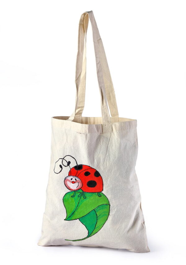 Cotton Beach Bag Insect Leaf Printed