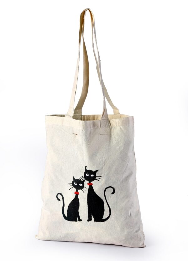 Cotton Beach Bag BlackCat Printed