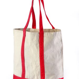 Canvas Tote Bag Red Handle