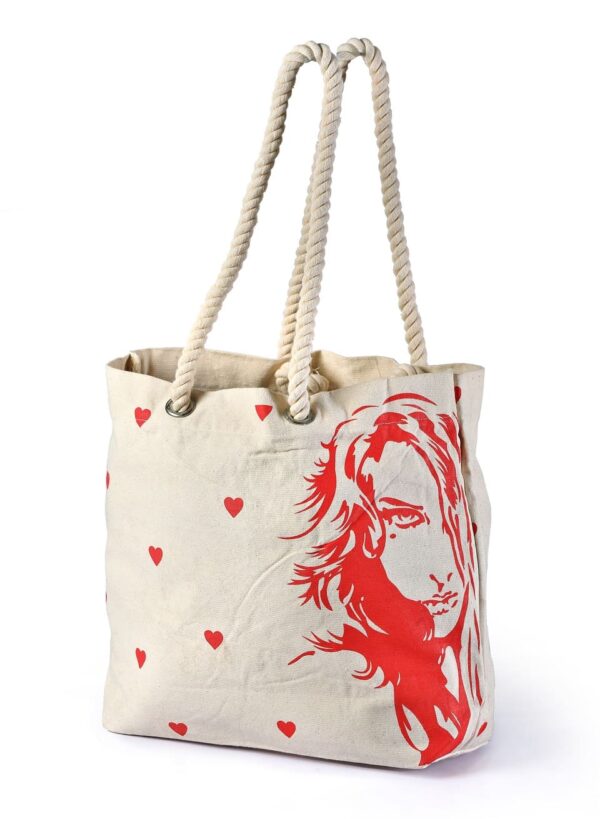 Canvas Beach Bag Red Art Printed