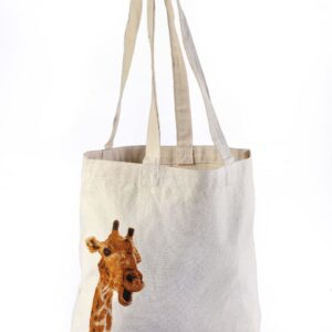 Canvas Beach Bag Giraffe Printed