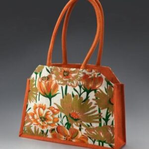 Jute Fashion hand bag Printed Brown