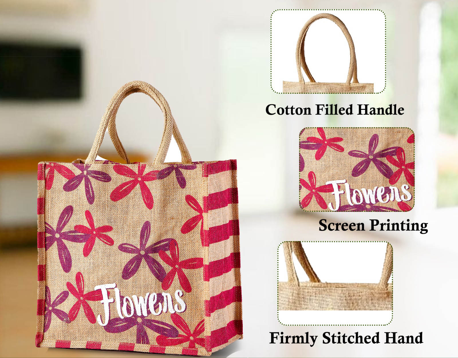 Go Green with Style: Discover the Beauty and Benefits of Reusable Jute Shopping Bags 1